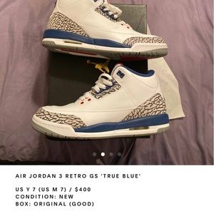 Jordan retro true blue 3